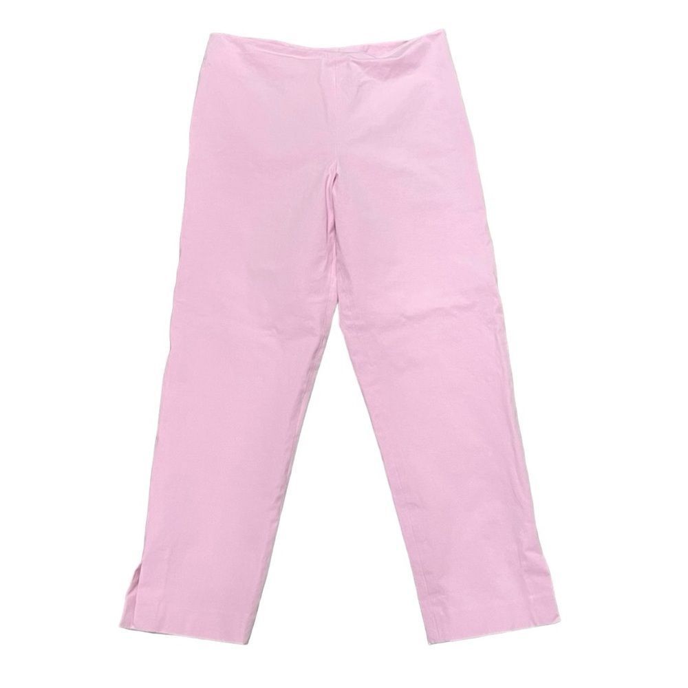 Leggiadro Bubblegum Pink Stretch Ankle Cropped Pants Classic Side Zipper Size 12